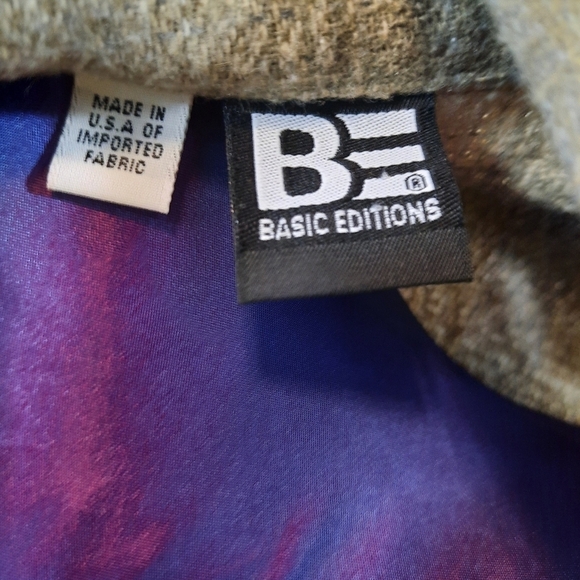 Plaid Gray & Cream Blazer with Pockets Size 11/12‎ Light Academia Women's - Picture 4 of 5